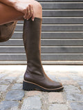 Resist Brown Wedge Long Boots