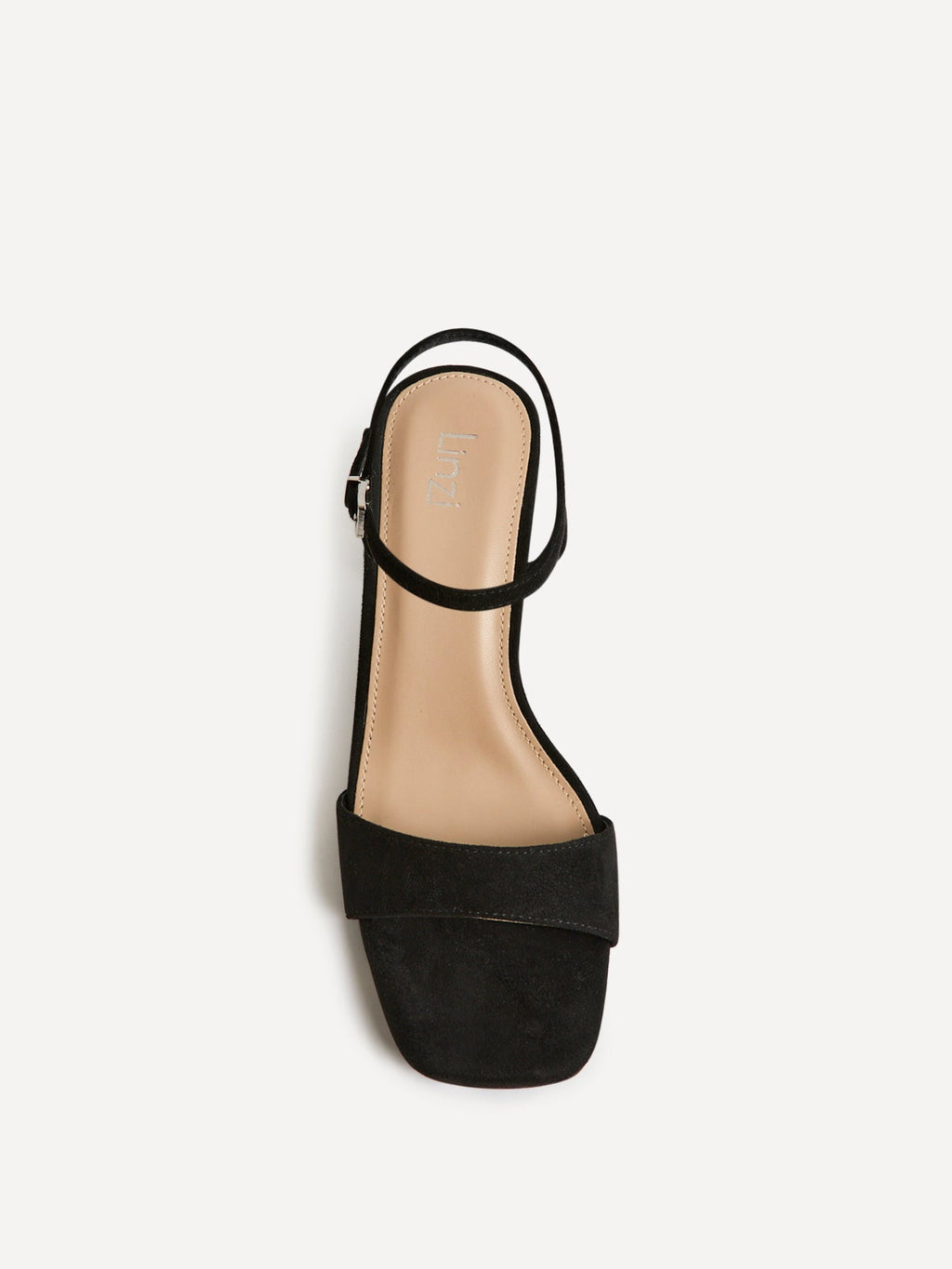 Reveal Black Faux Suede Block Heeled Sandals