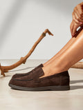 Review Brown Faux Suede Classic Loafer