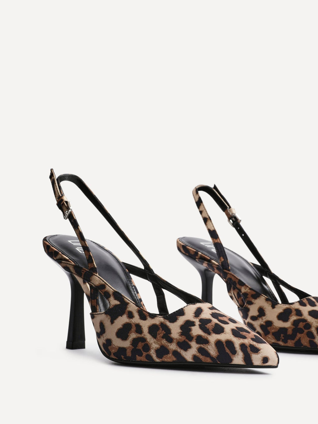 Rhea Leopard Print Sling Back Court Heels