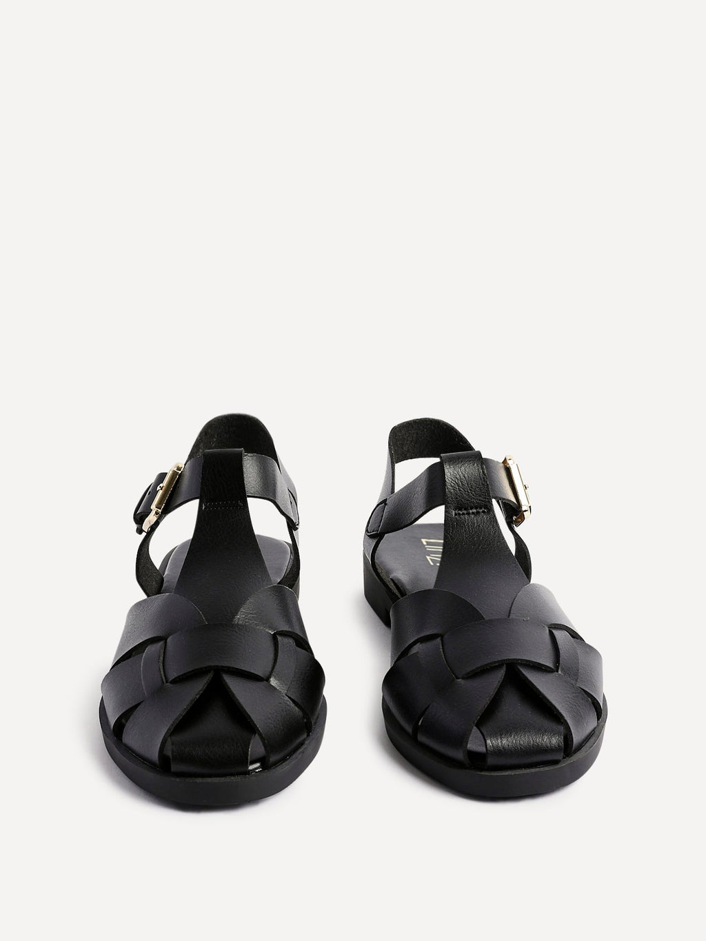 Rhoda Black Flat Fisherman Sandals