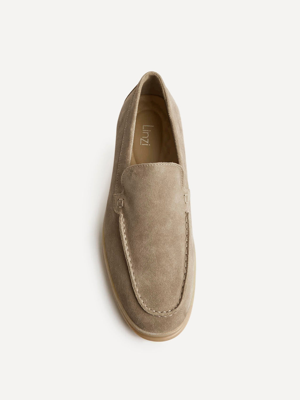 Rino Mens Taupe Suede Leather Loafers