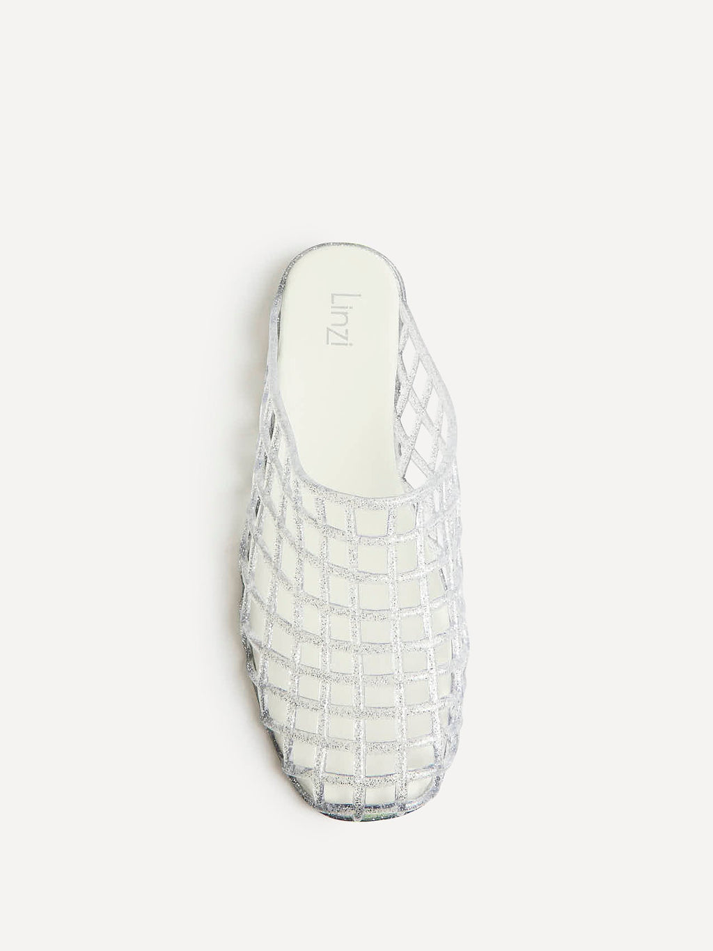Ripple Silver Glitter Jelly Mules