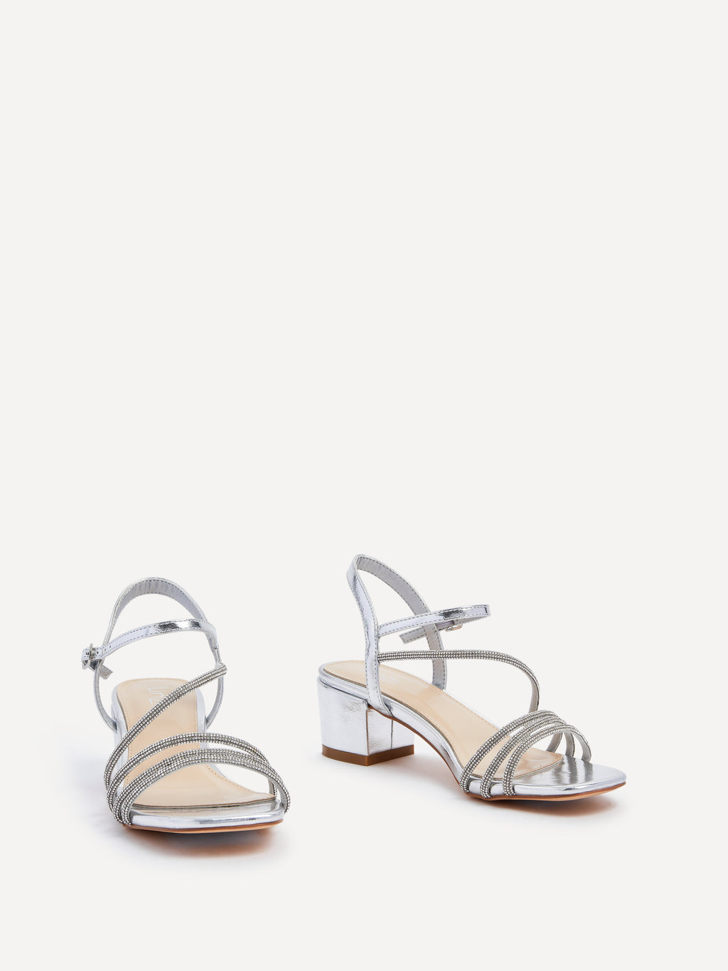 Riri Silver Diamante Heeled Sandals