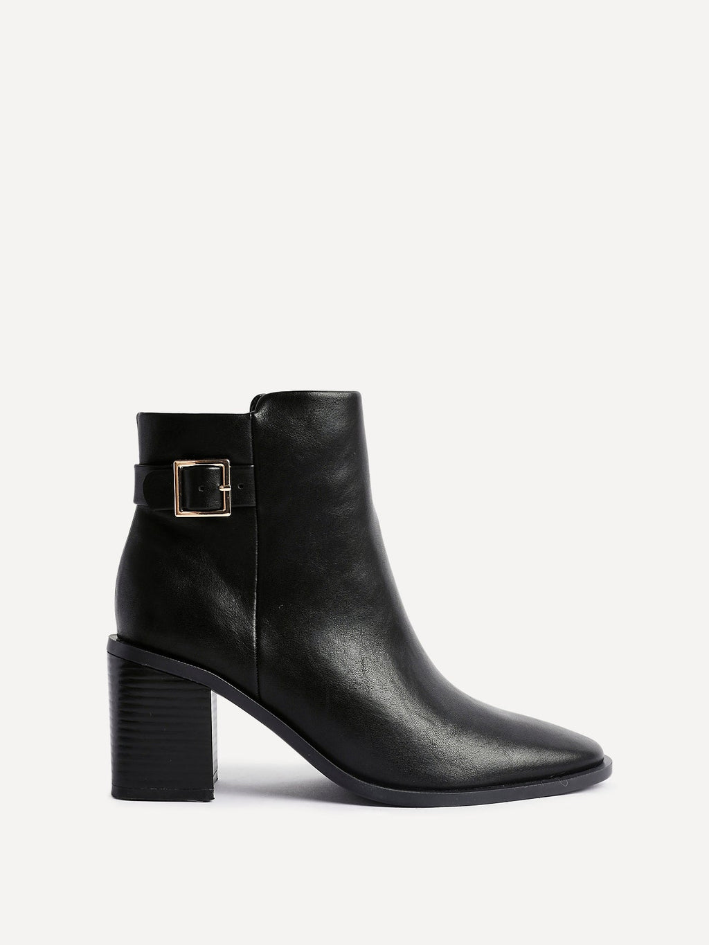 Rise Black Block Heeled Ankle Boots