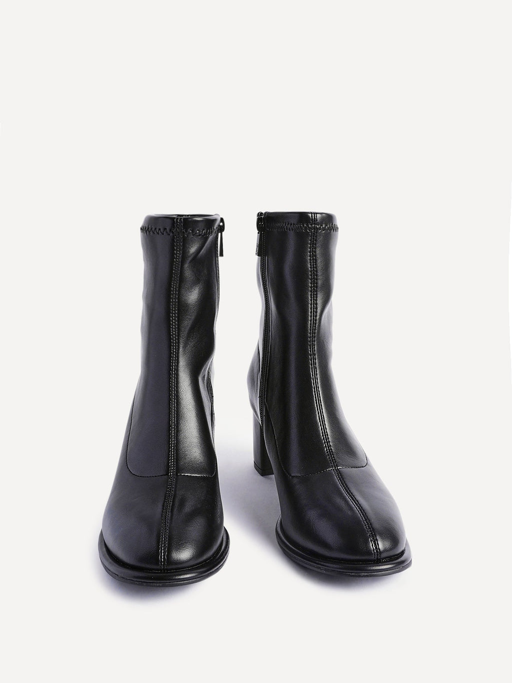 Rita Black Heeled Sock Boots
