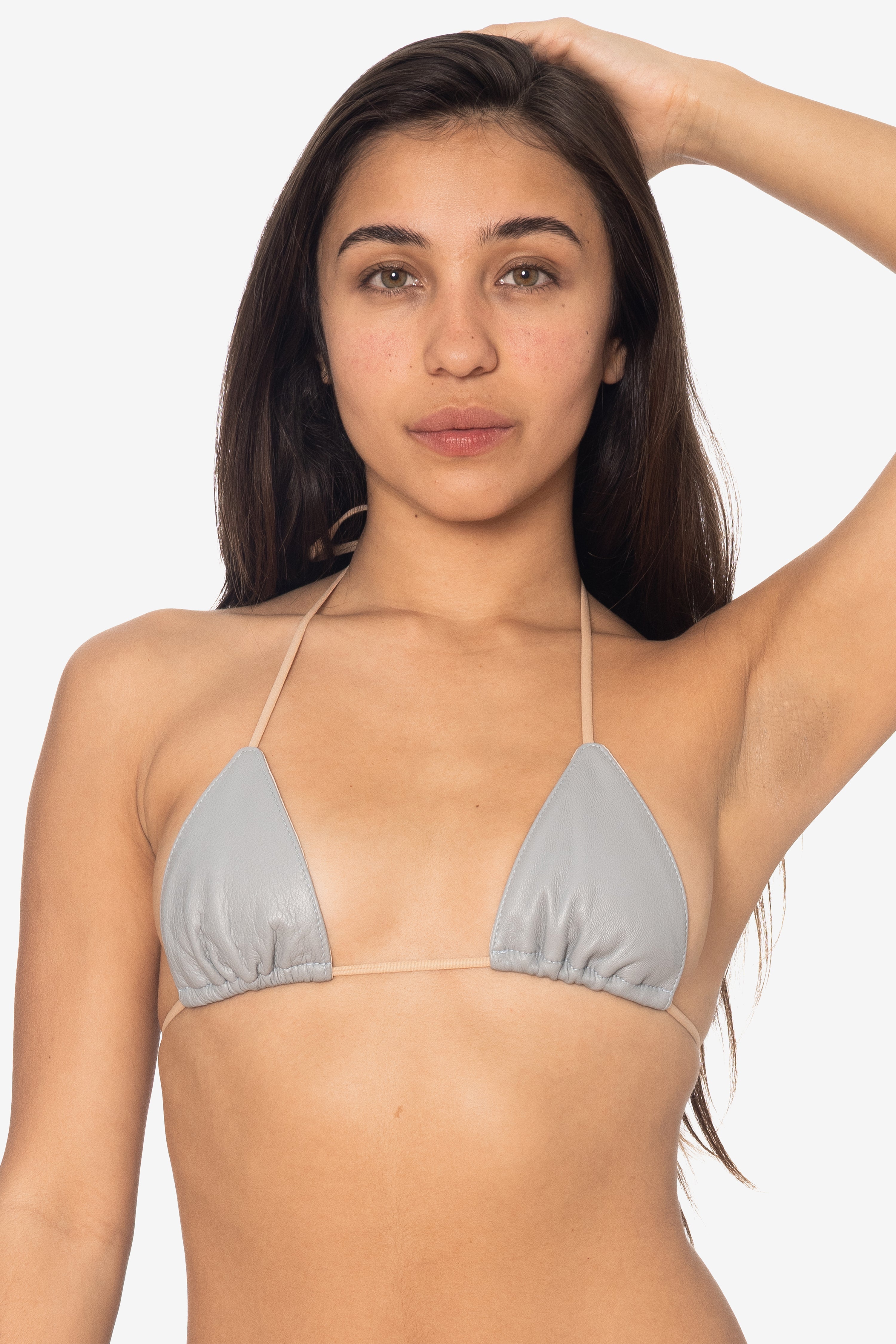 RLH3436 - Leather Nylon String Bikini Top