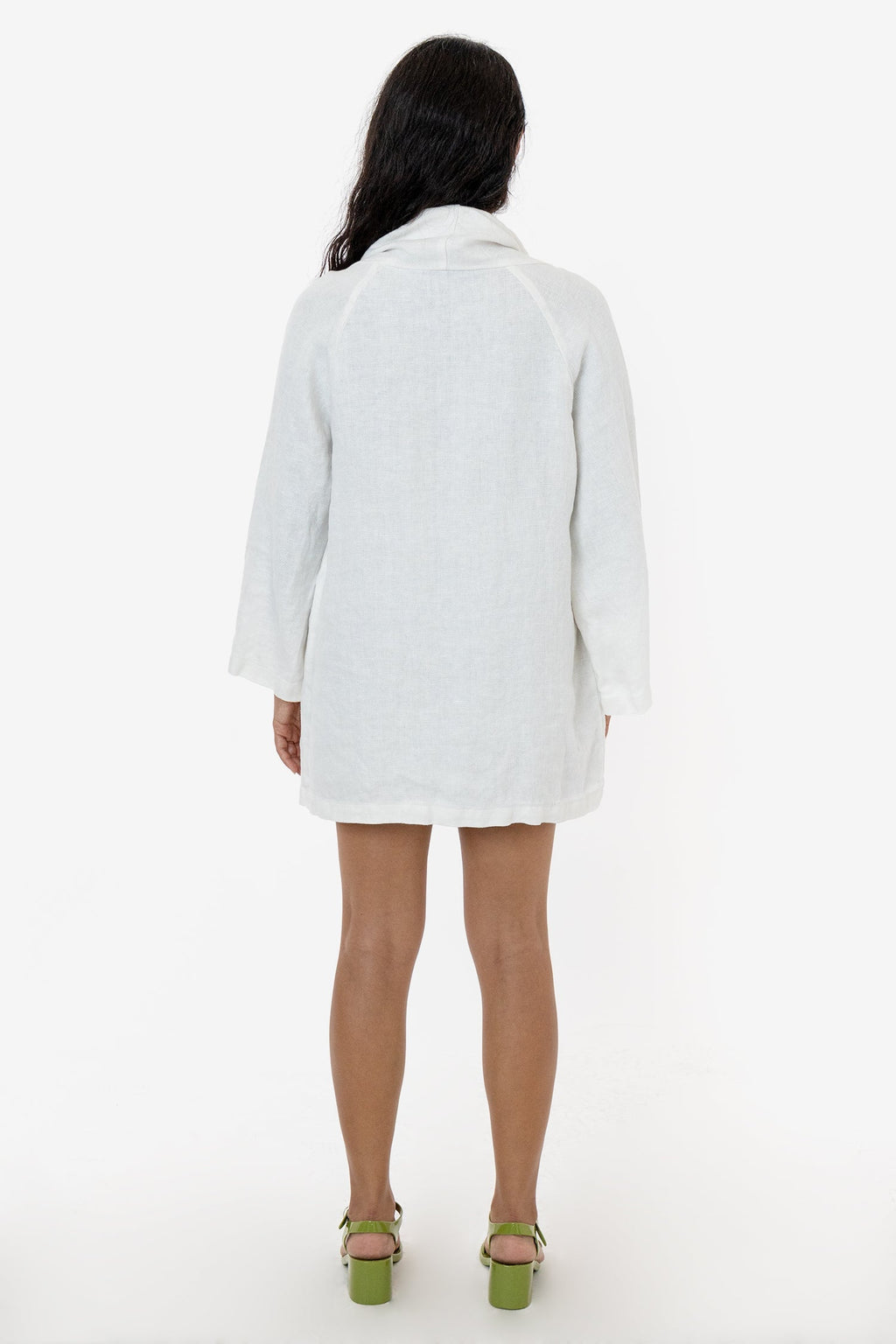 RLINBURGD - Linen Burlap Tie Front Cardigan