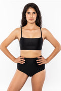 RNT075 - The Monochromatic Minimalist Crop Swim Top