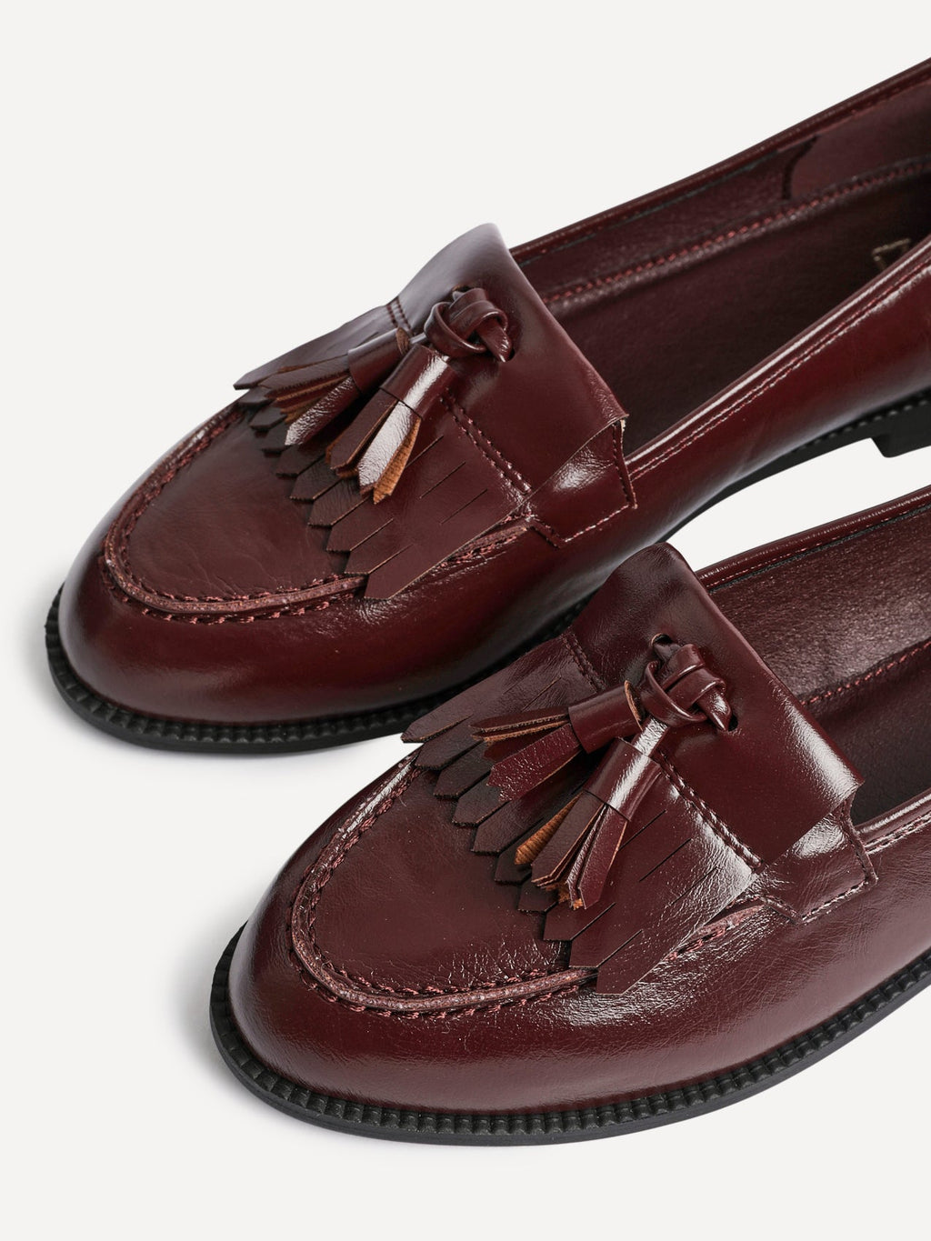 Rosemary Burgundy Faux Leather Loafers