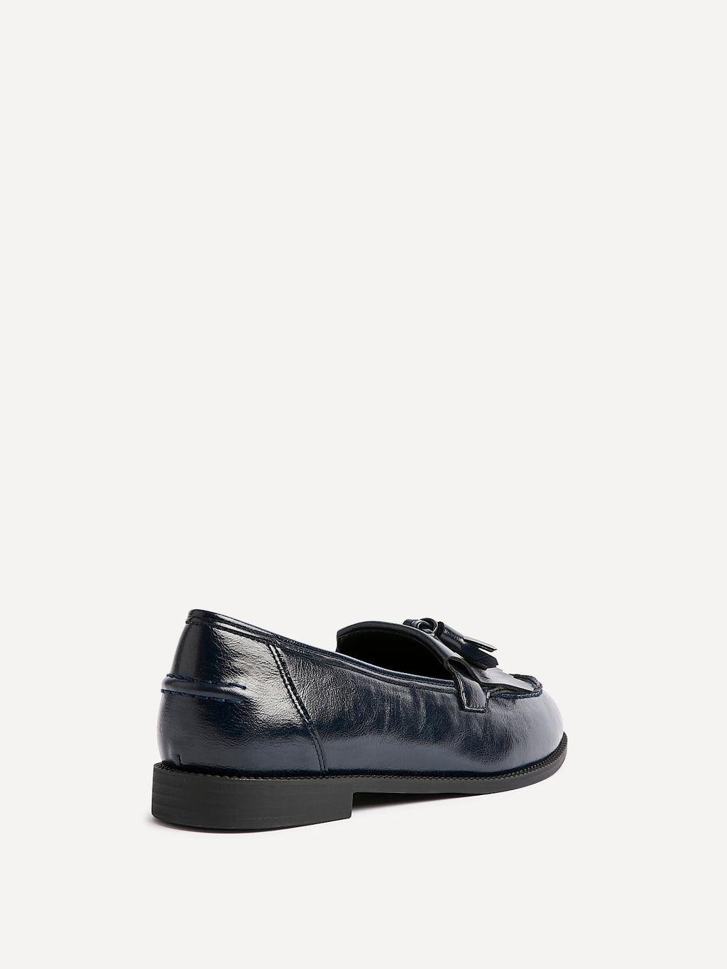 Rosemary Navy Faux Leather Loafers