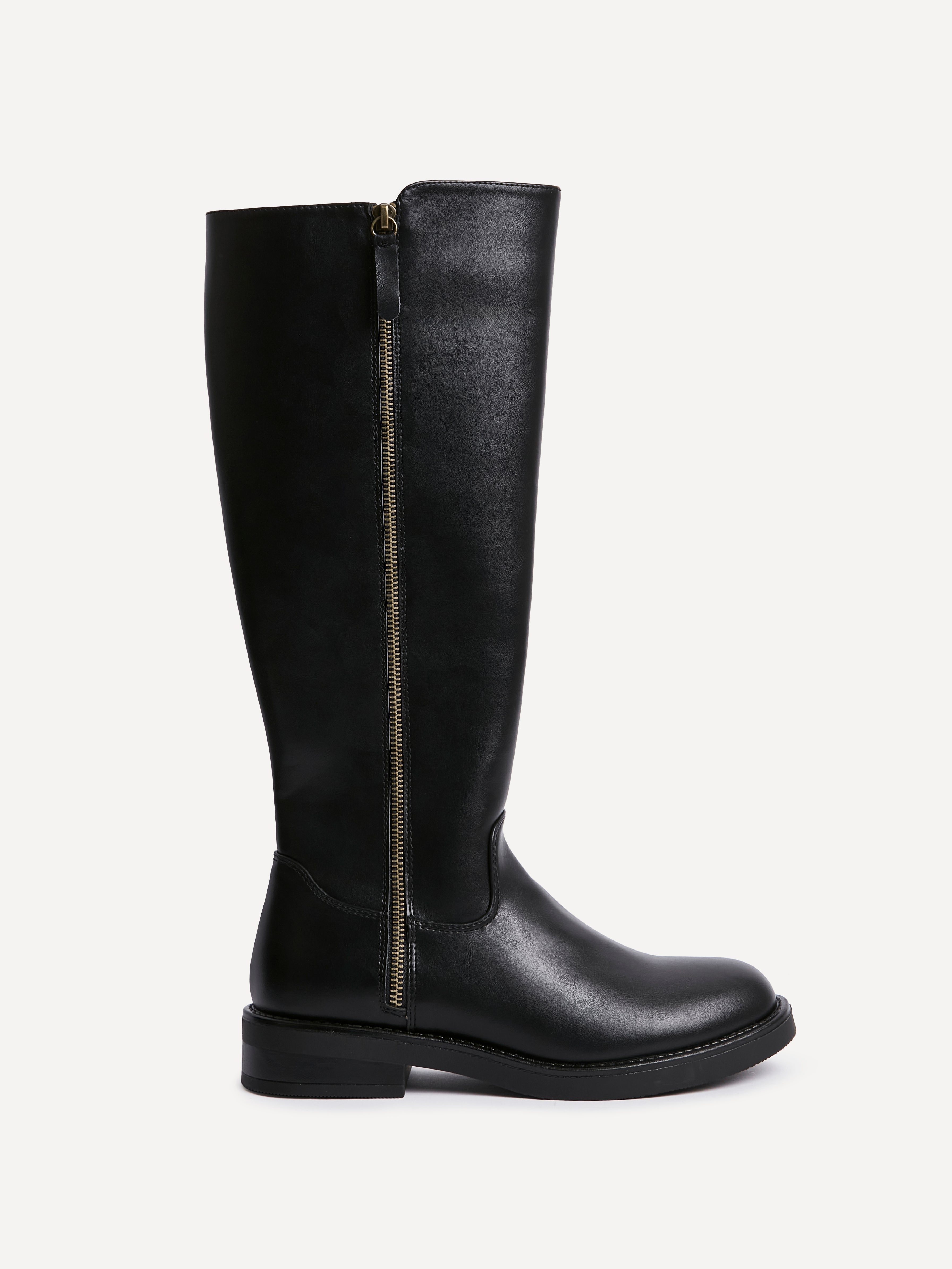 Roam Black Zip-Up Long Boots