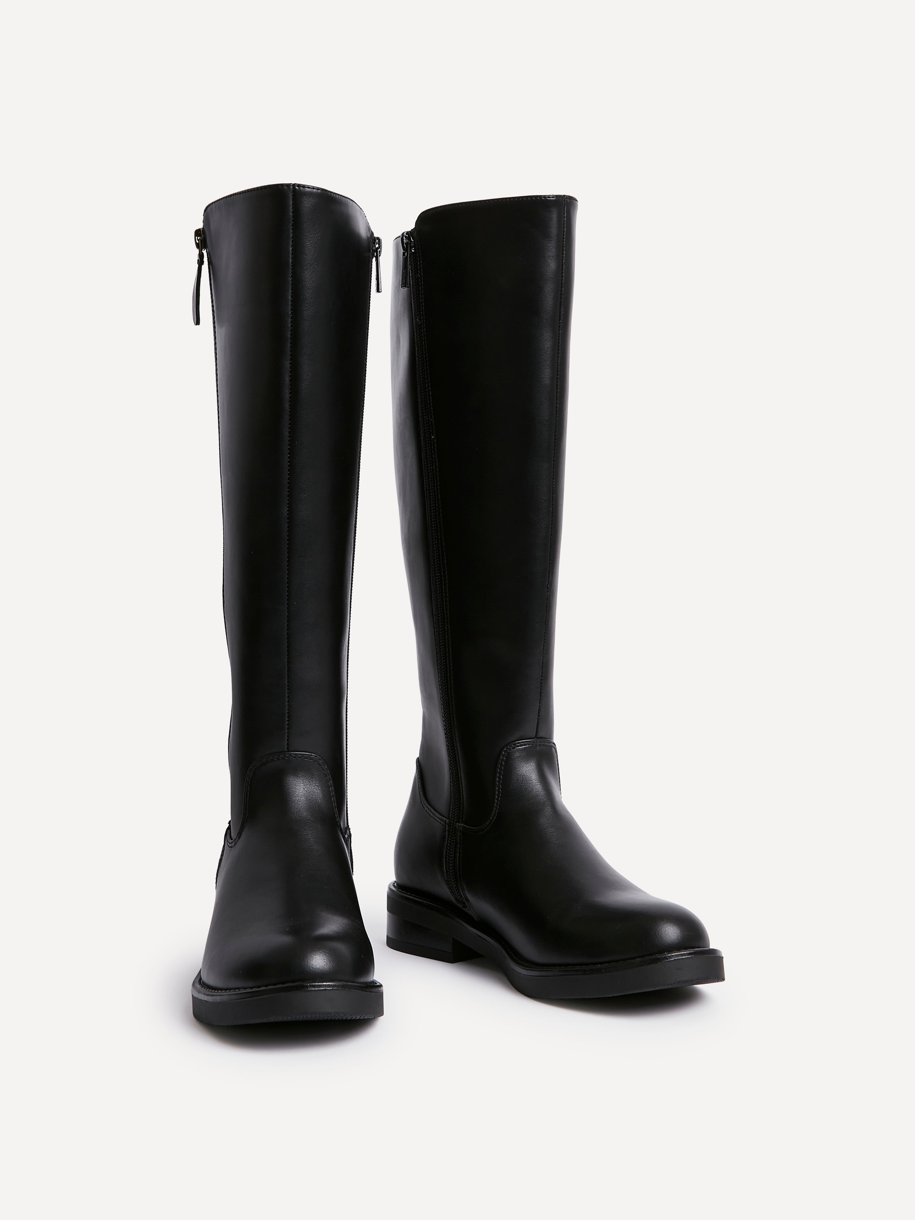 Roam Black Zip-Up Long Boots