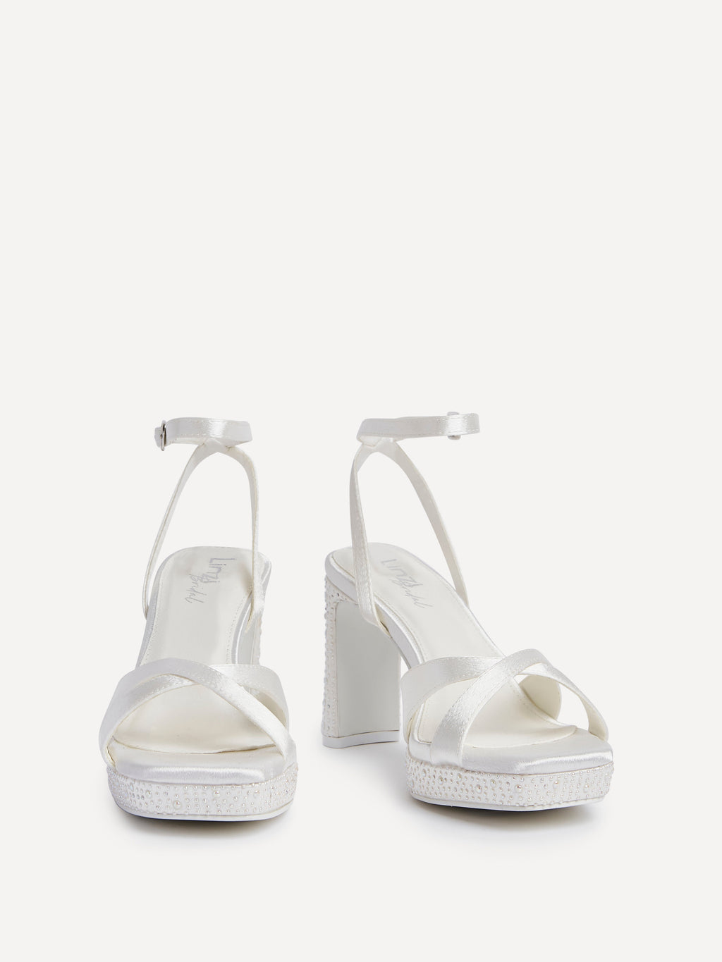 Romantica Bridal Ivory Satin Embellished Heels