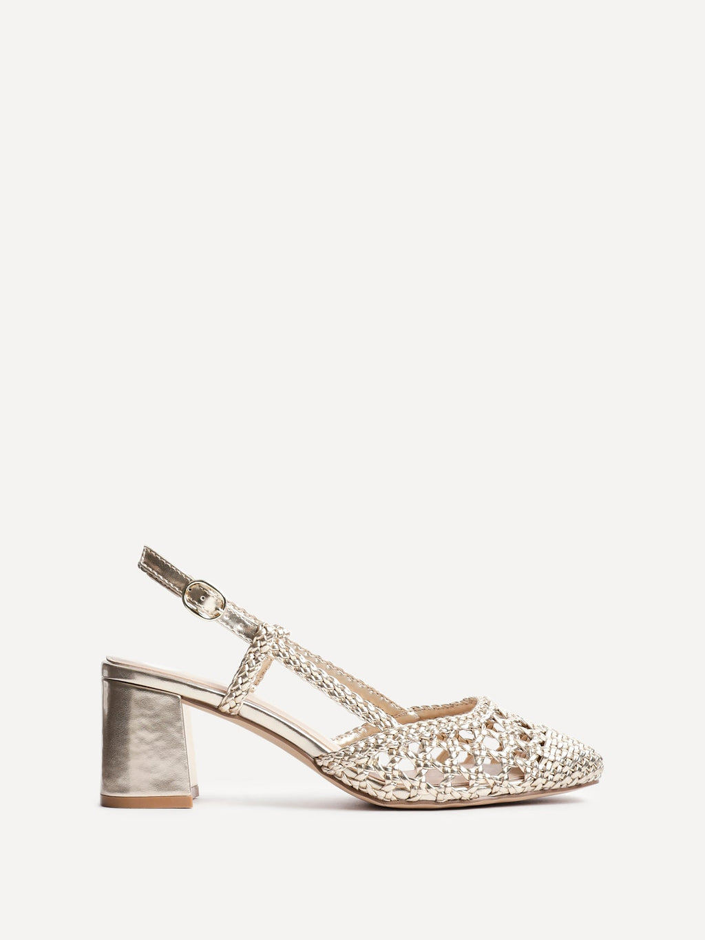 Sandria Gold Handwoven Court Heels