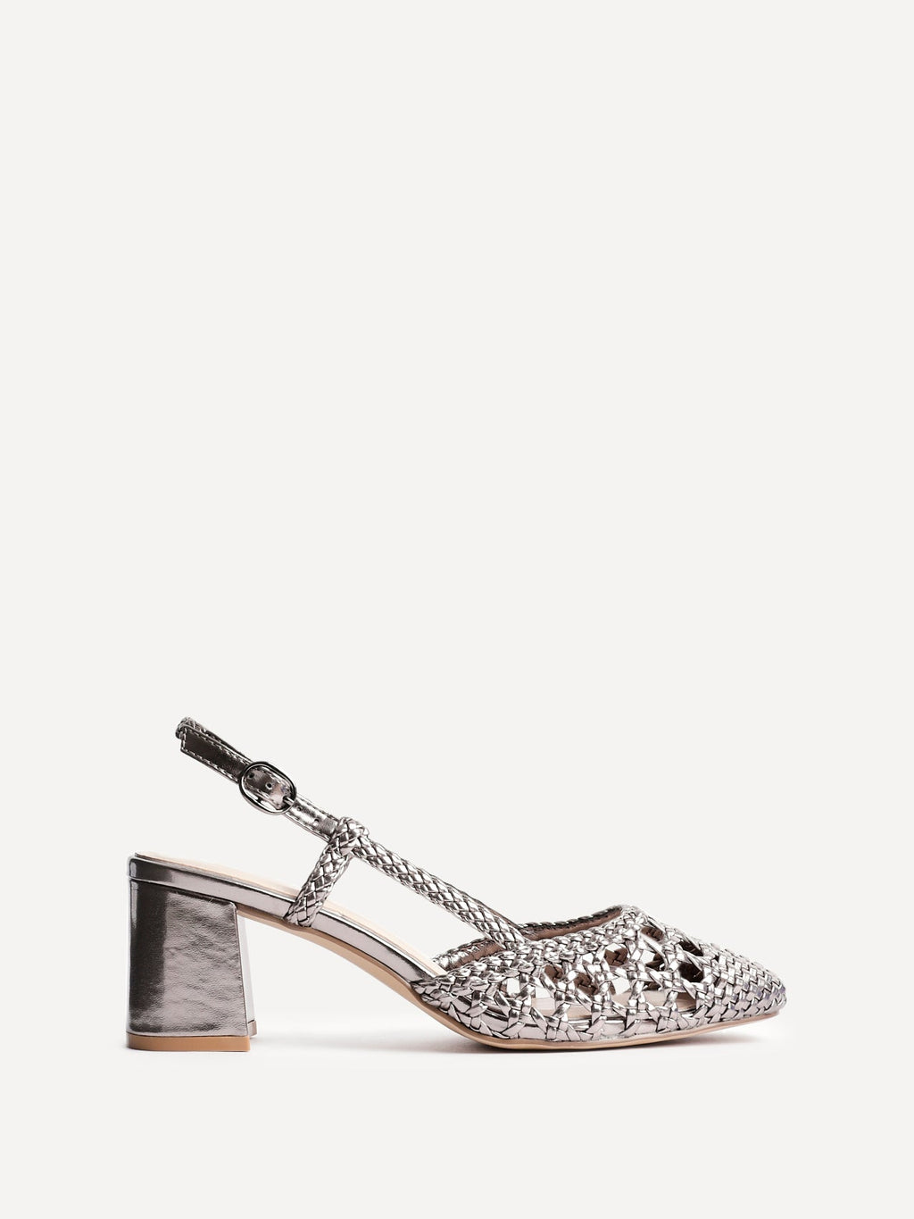 Sandria Pewter Handwoven Court Heels