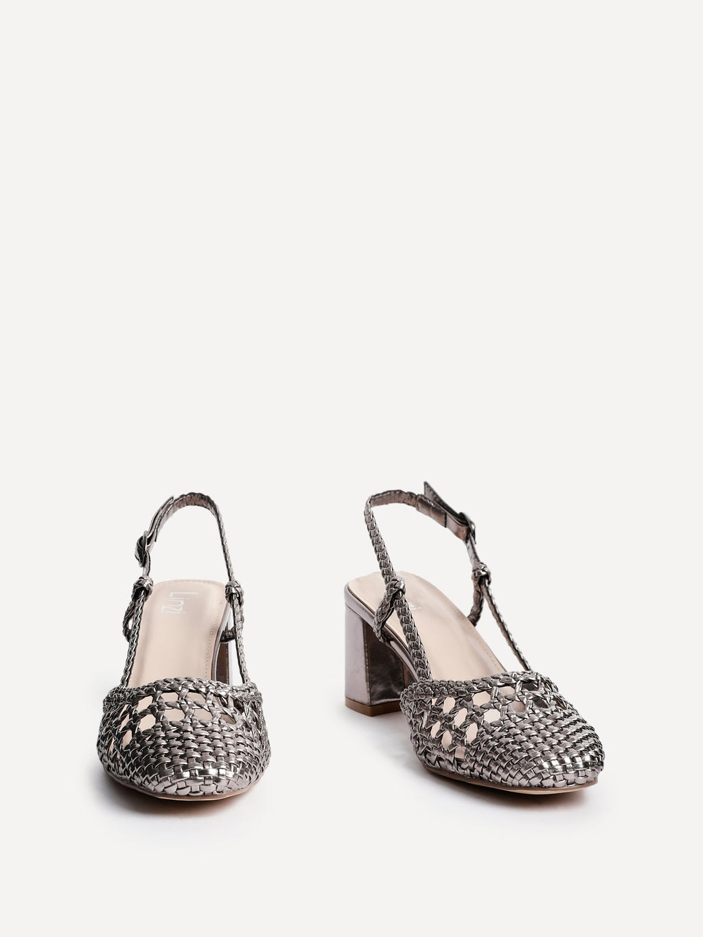 Sandria Pewter Handwoven Court Heels