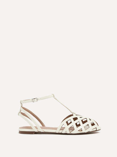 Santi Ivory Caged Flat Sandals