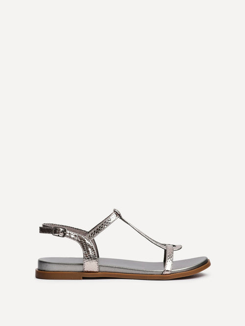Saylor Pewter T-Bar Sandals