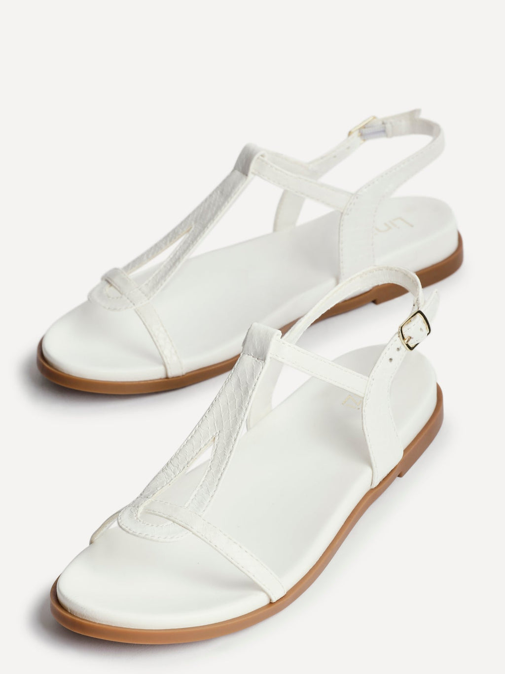 Saylor White T-Bar Sandals