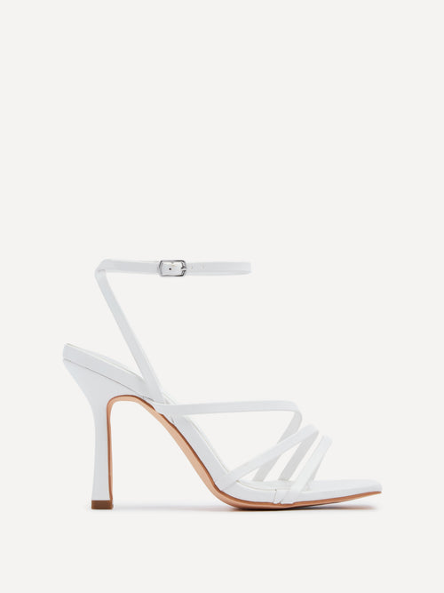 Scarlett Whtie Faux Leather Strappy Heels