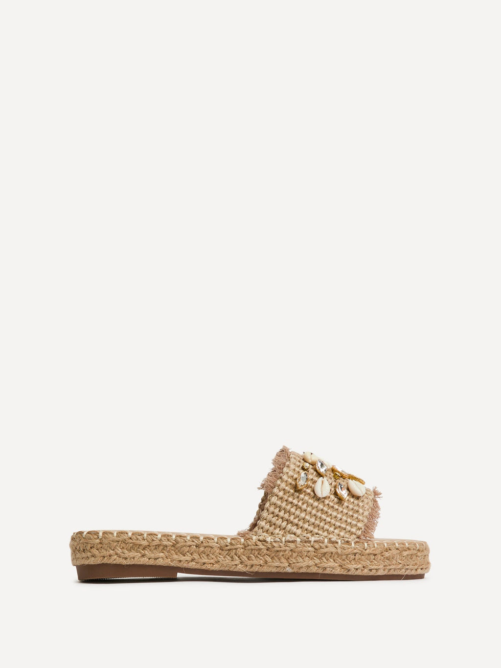 Seaside Mocha Raffia Embellished Sliders