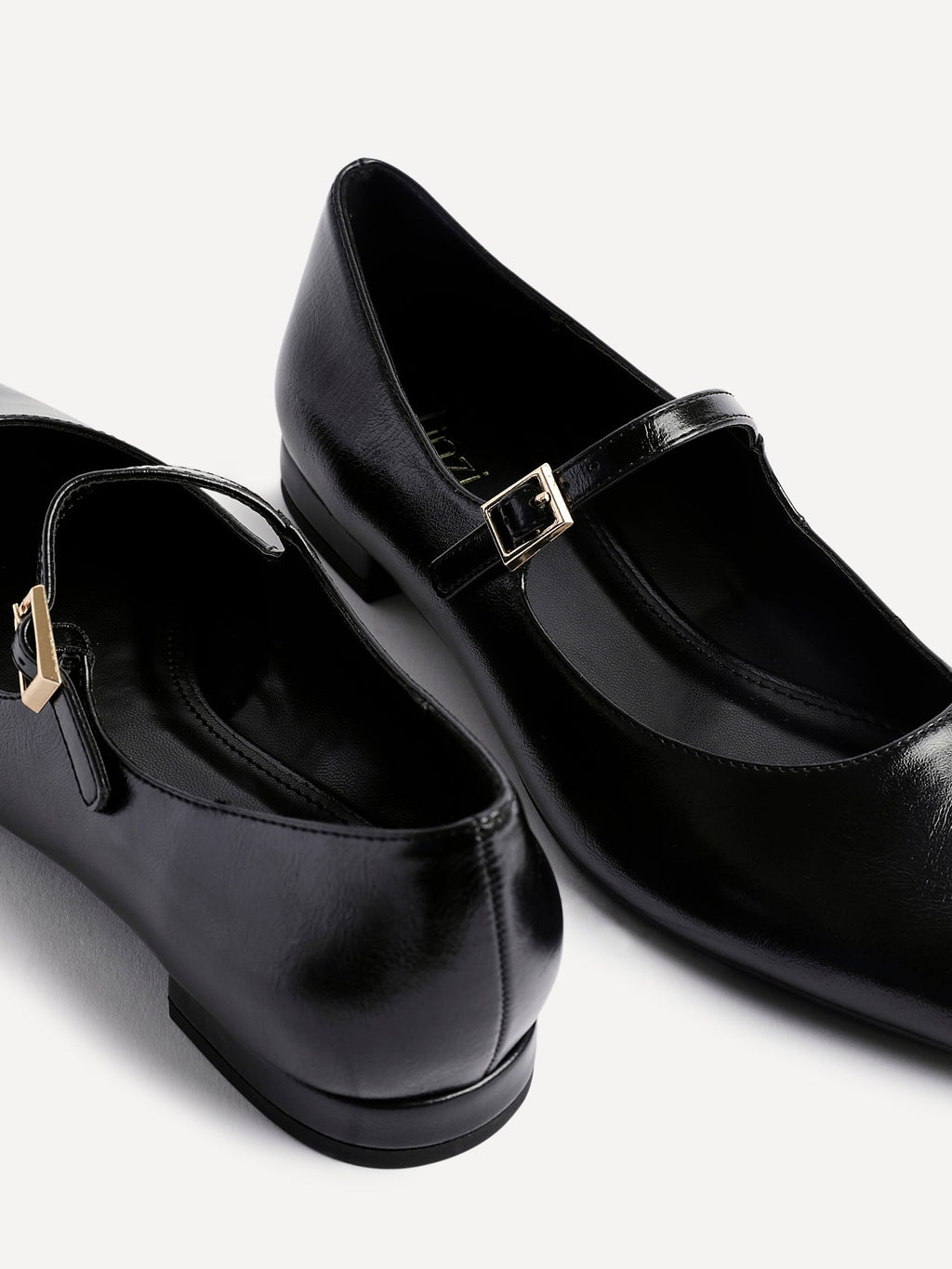 Seattle Black Faux Leather Flats