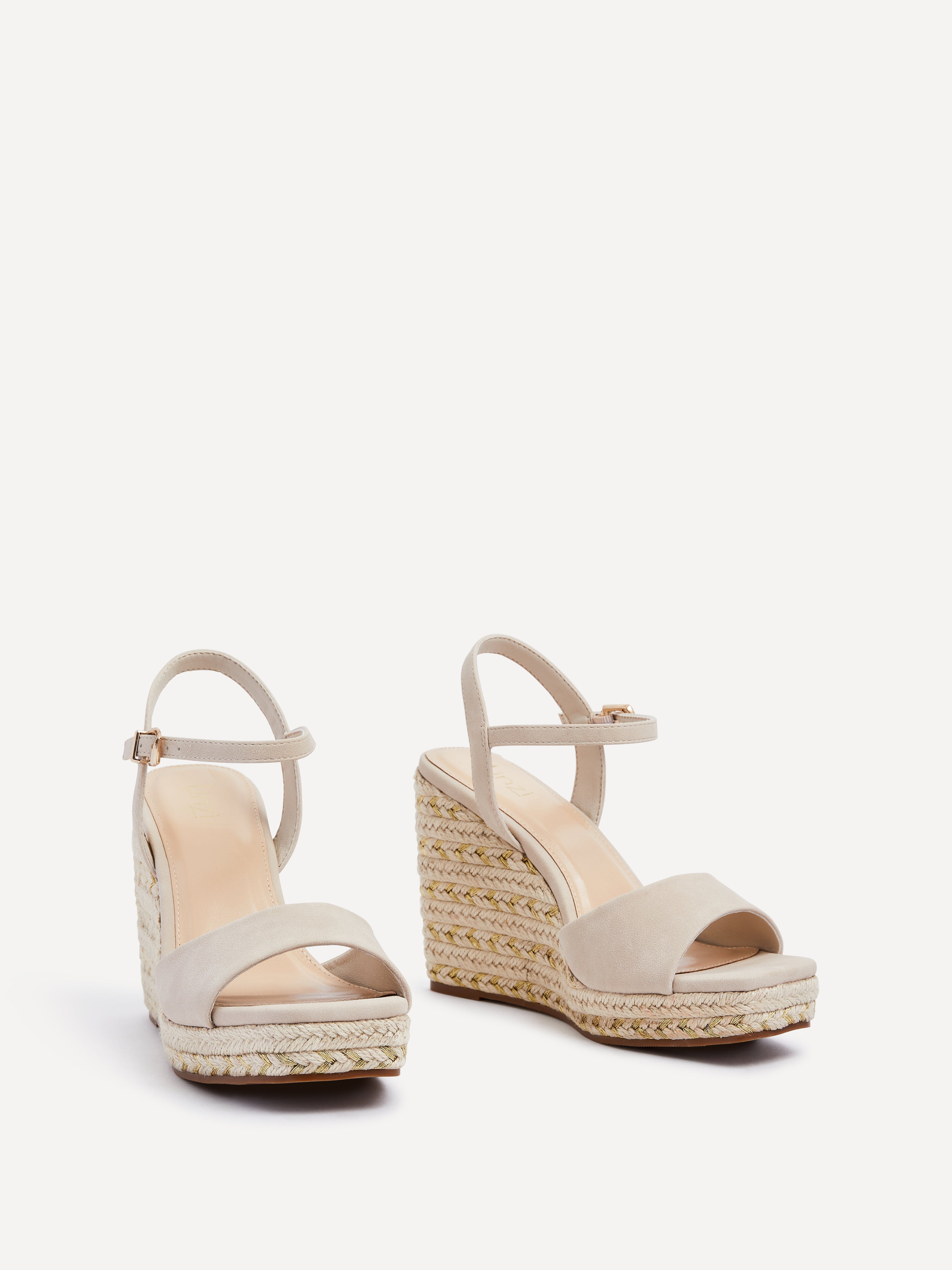 Seraphina Nude Metallic Wedges