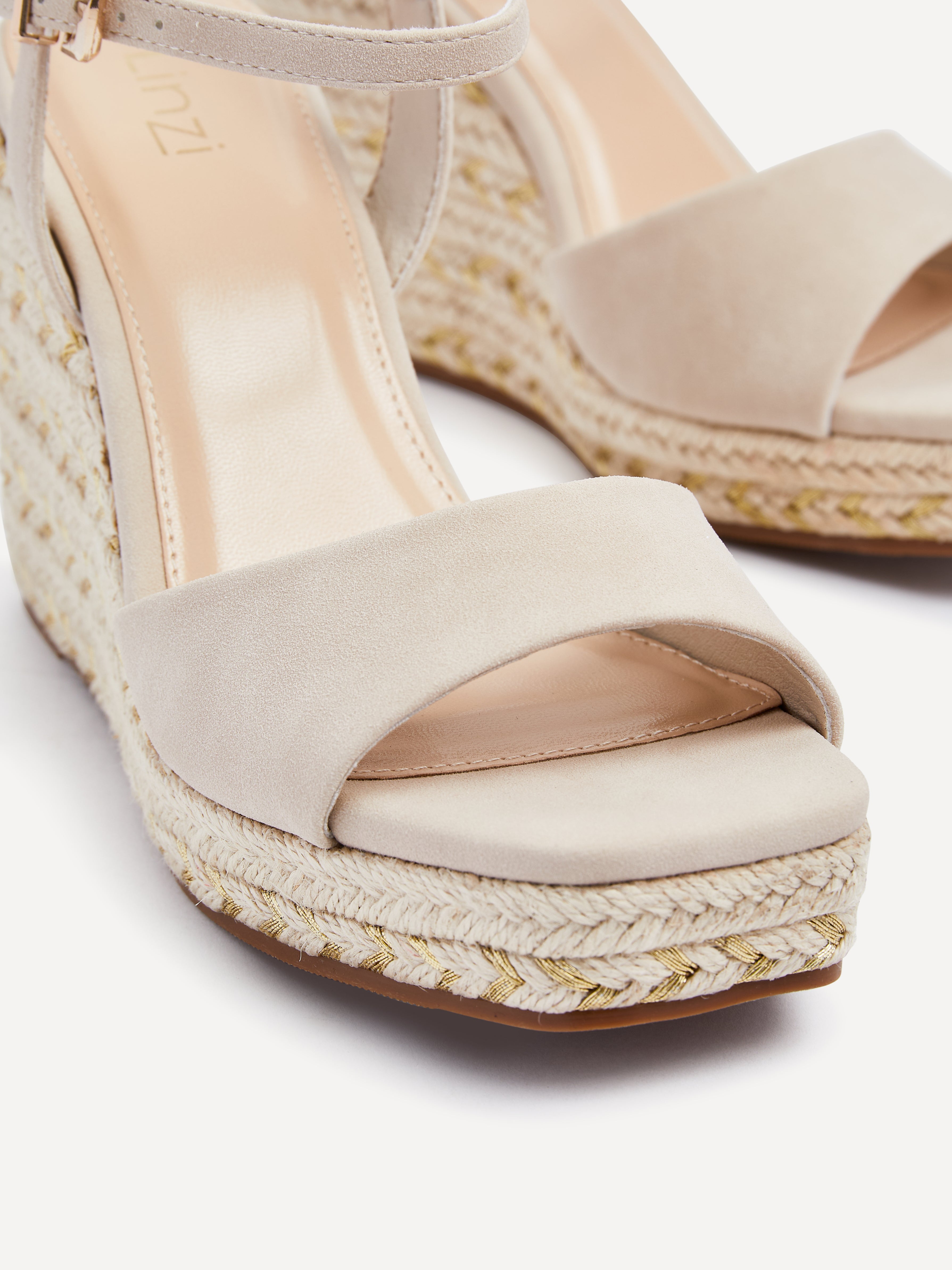 Seraphina Nude Metallic Wedges