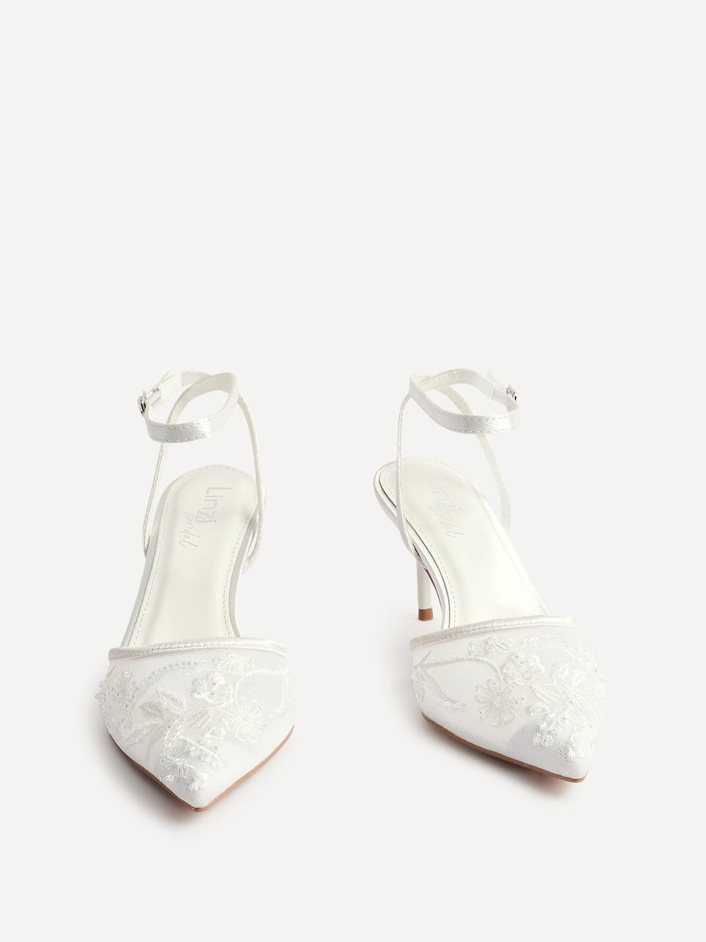 Serenade Bridal Ivory Beaded Mesh Court Heels