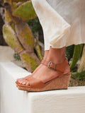 Sierra Tan Cork Platform Wedges