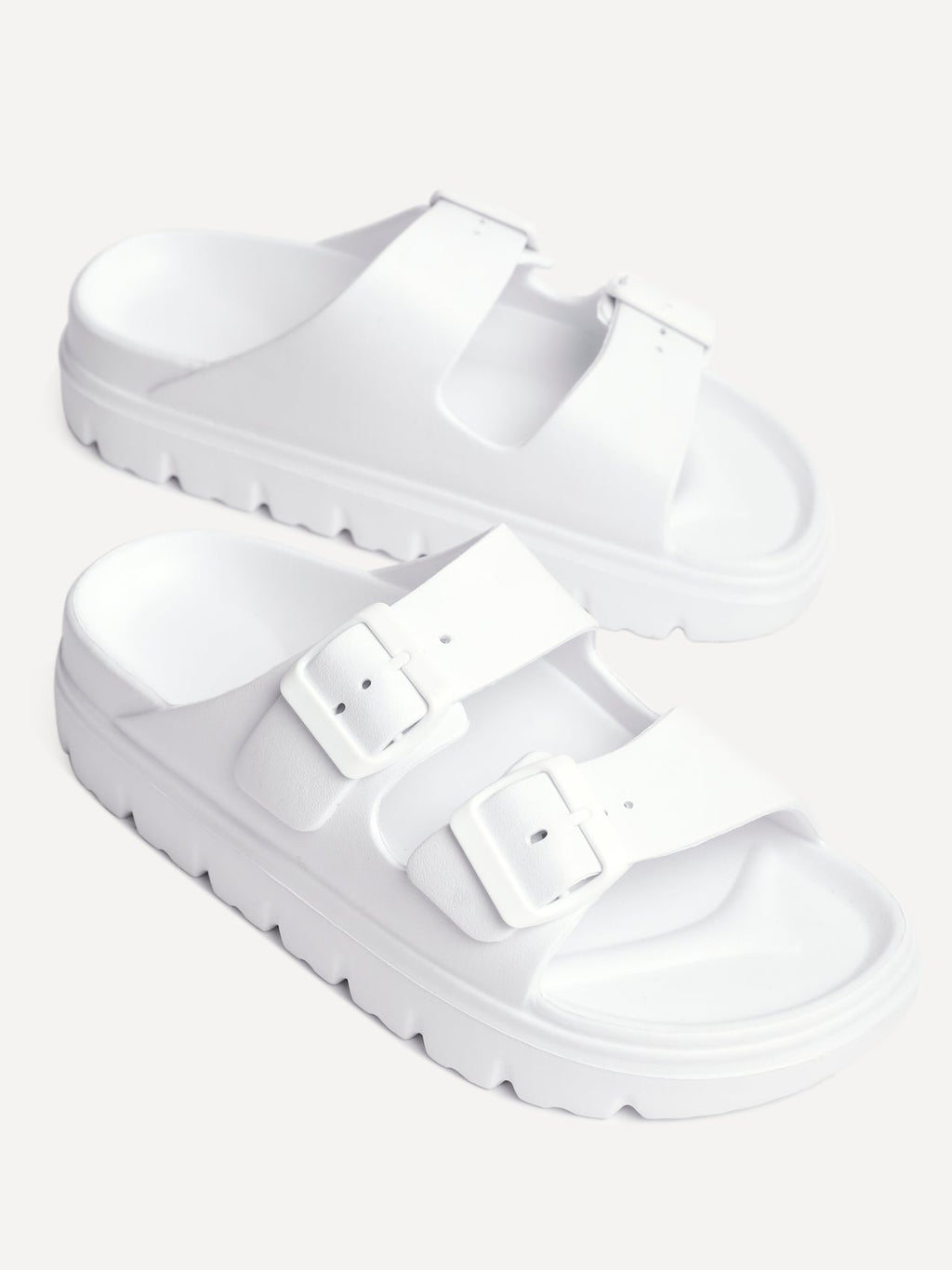 Sirocco White Platform Slider Sandals