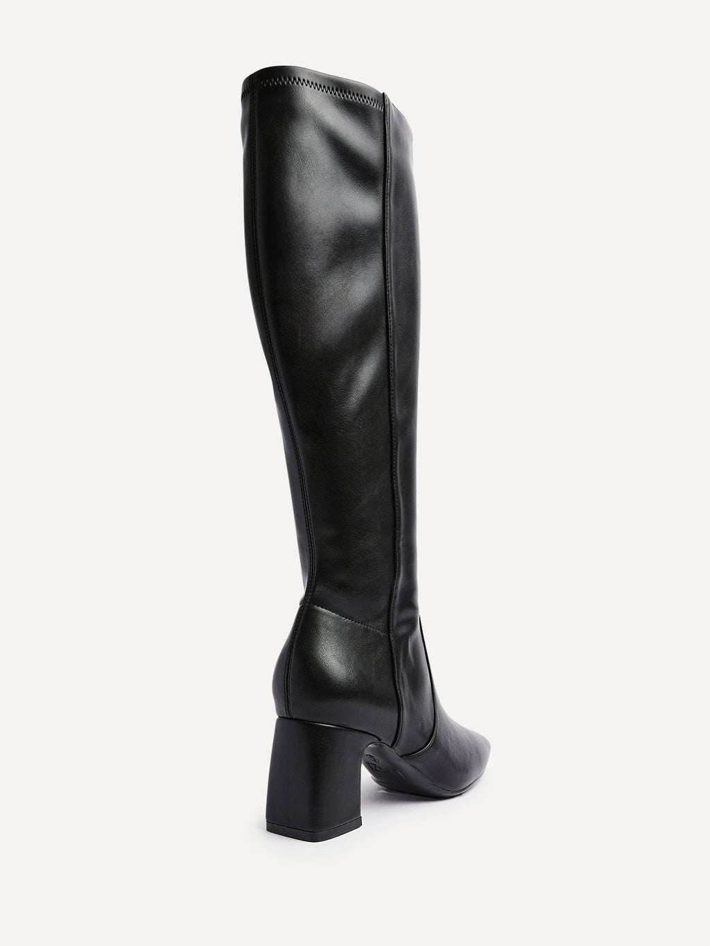 Slate Black Faux Leather Long Heeled Boots