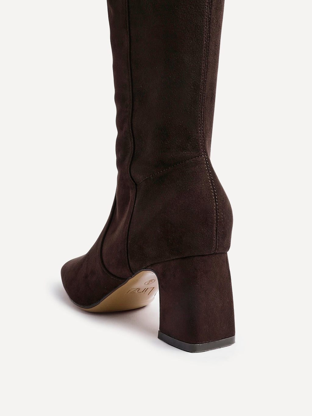 Slate Brown Faux Suede Long Heeled Boots