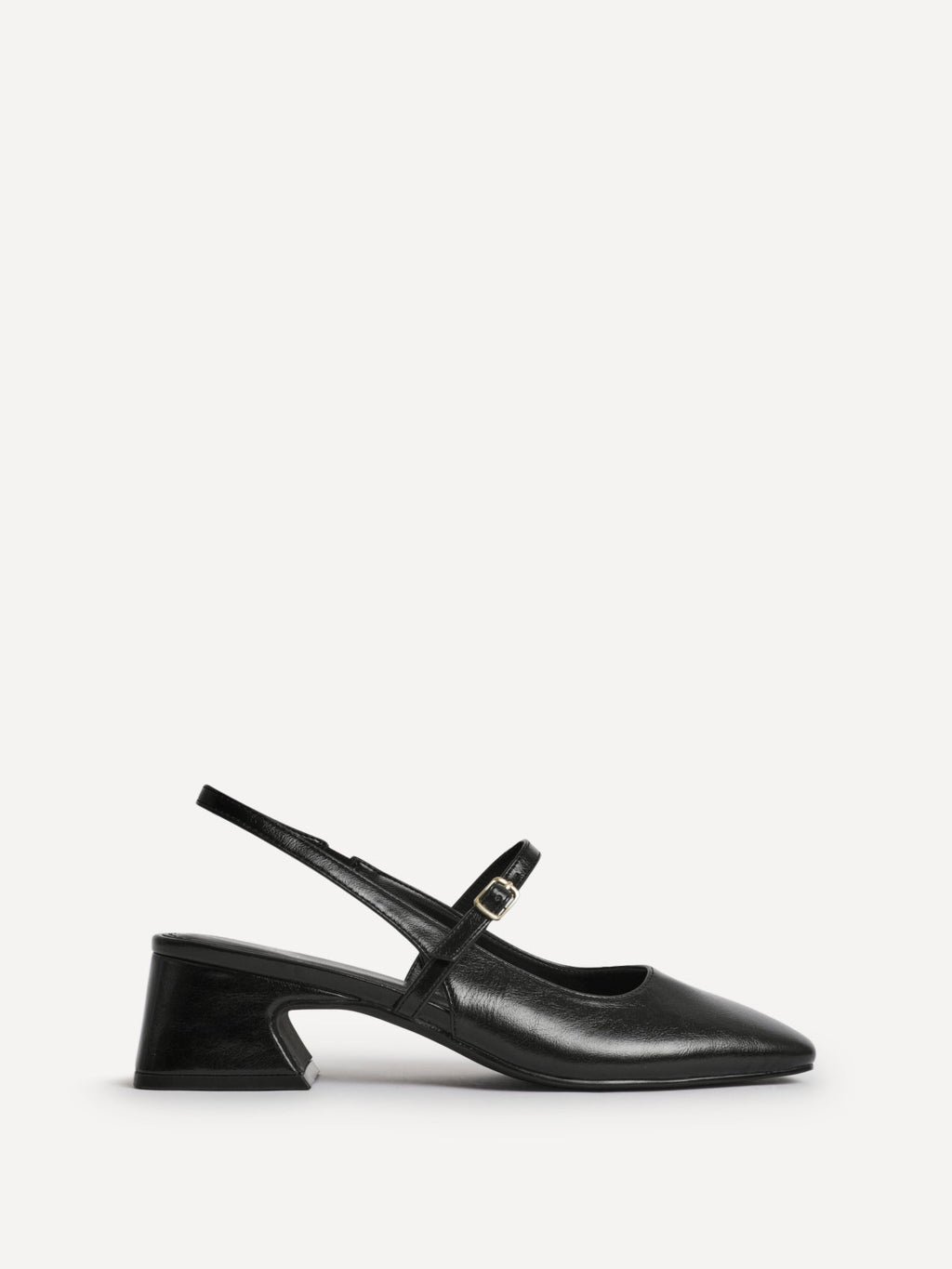 Society Black Faux Leather Mary Jane Heels