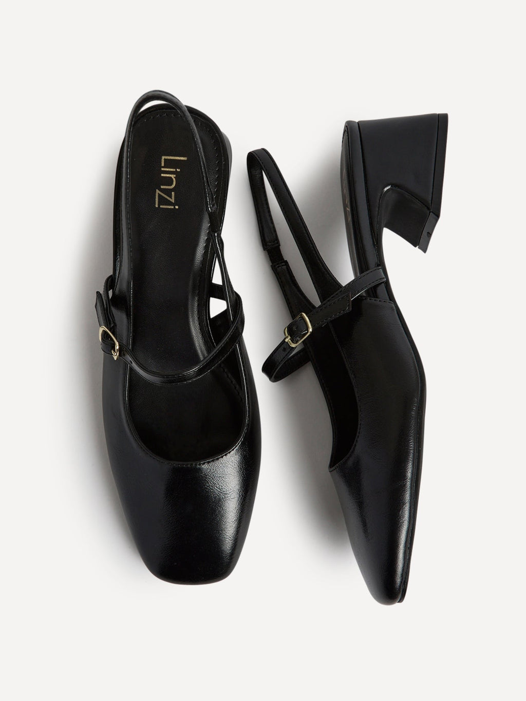 Society Black Faux Leather Mary Jane Heels