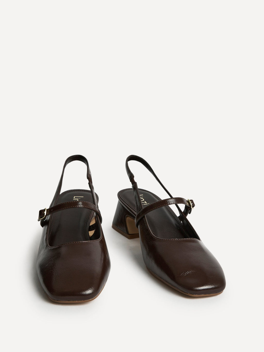 Society Brown Faux Leather Mary Jane Heels