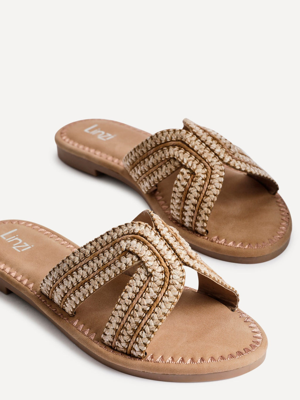 Solar Nude Flat Slider Sandals
