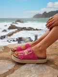 Sonnet Fuchsia Double Buckle Flatform Sandals