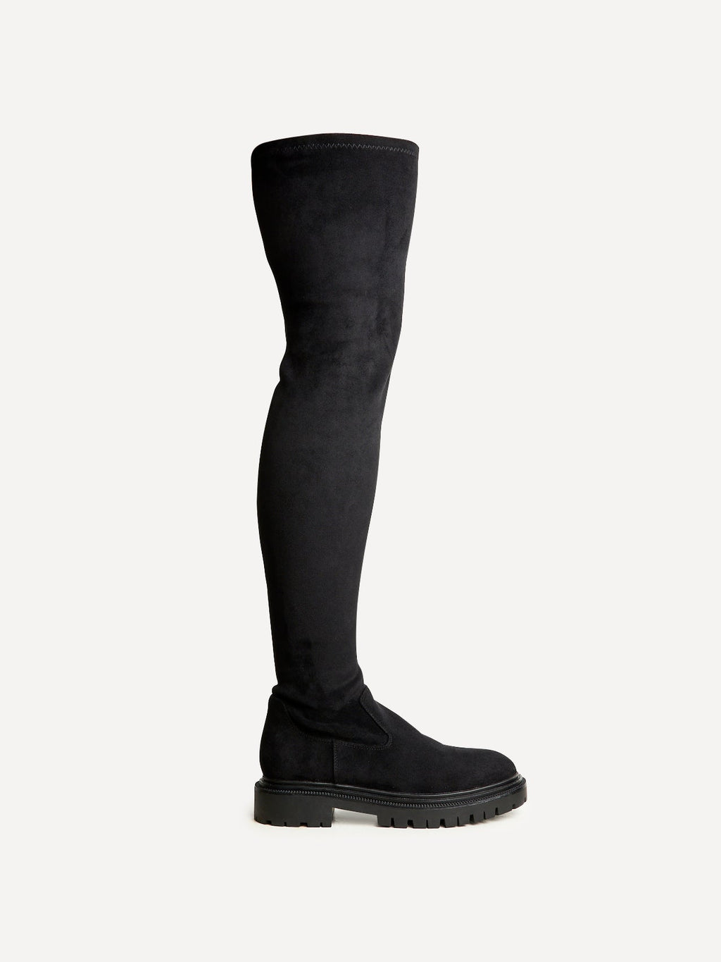 Sonny Black Faux Suede Long Boots