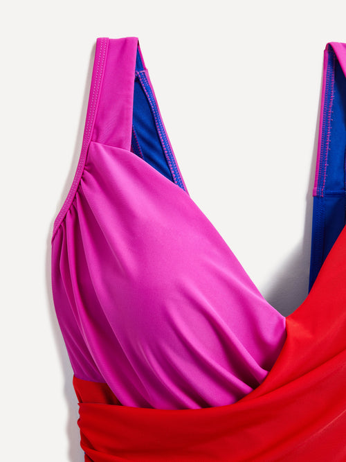 Sorrento Colour Block Draped Swimsuit