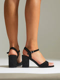 Soul Black Faux Suede Block Heels