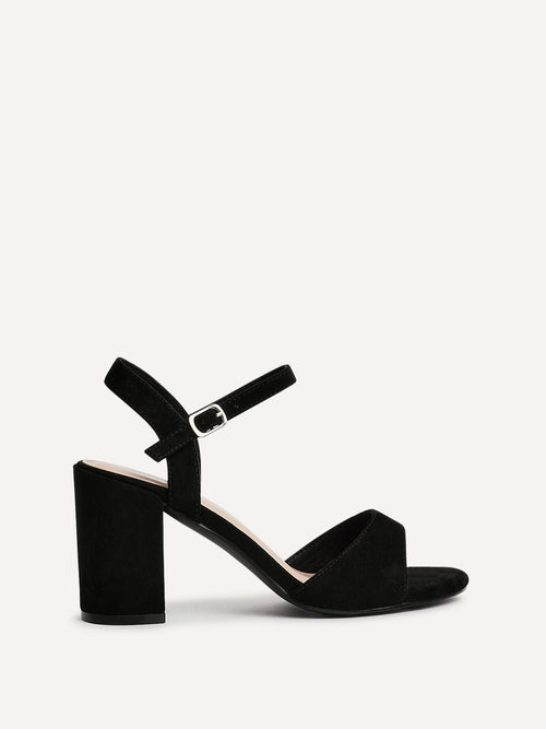 Soul Black Faux Suede Block Heels