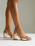 Soul Gold Faux Leather Block Heels