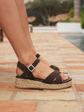 Spritz Wide Fit Brown Flatform Sandals