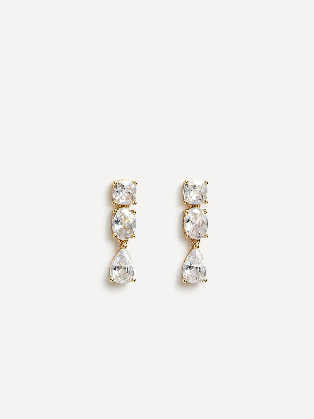 Stardust Gold Crystal Stone Drop Earrings