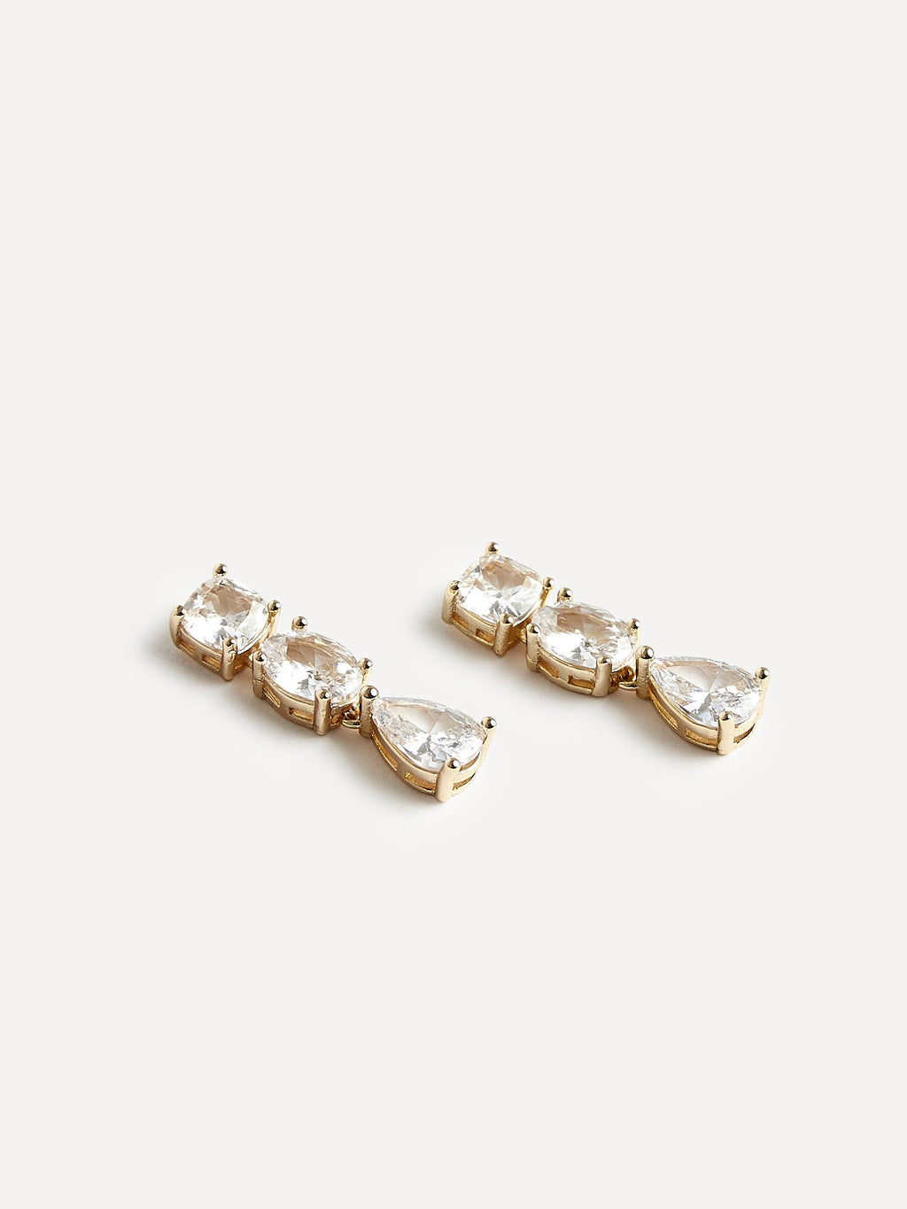 Stardust Gold Crystal Stone Drop Earrings