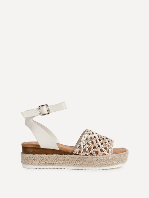 Sundown Beige Espadrille Flatform Sandals