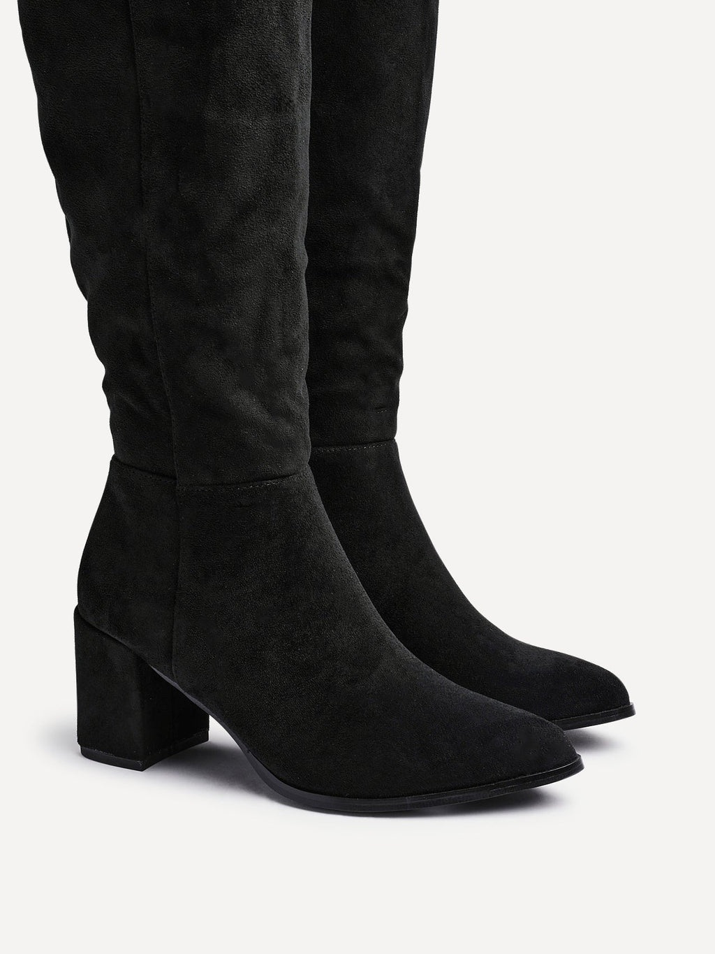 Swerve Black Heeled Long Boots