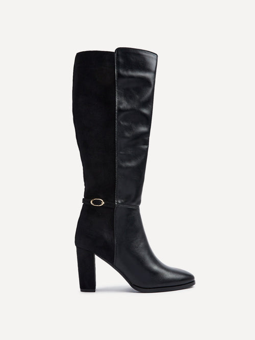 Symone Black Block Heeled Boots